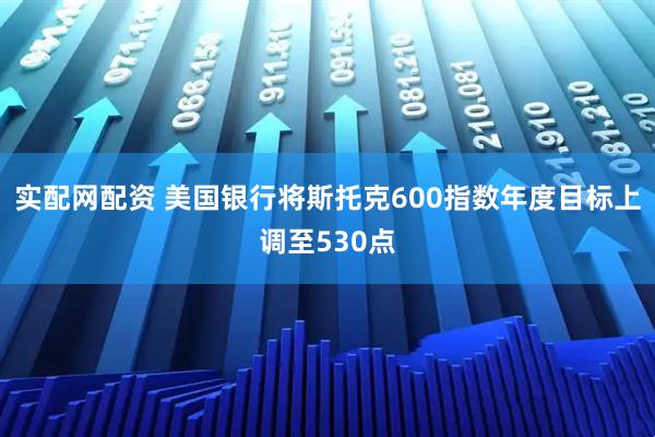 实配网配资 美国银行将斯托克600指数年度目标上调至530点