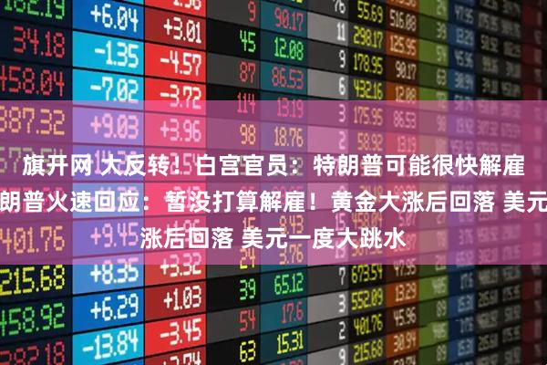 旗开网 大反转！白宫官员：特朗普可能很快解雇鲍威尔！特朗普火速回应：暂没打算解雇！黄金大涨后回落 美元一度大跳水