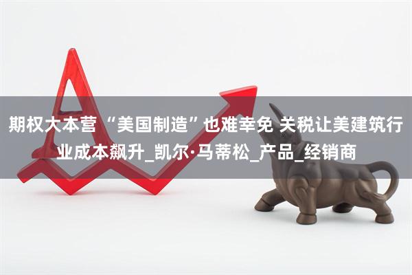 期权大本营 “美国制造”也难幸免 关税让美建筑行业成本飙升_凯尔·马蒂松_产品_经销商
