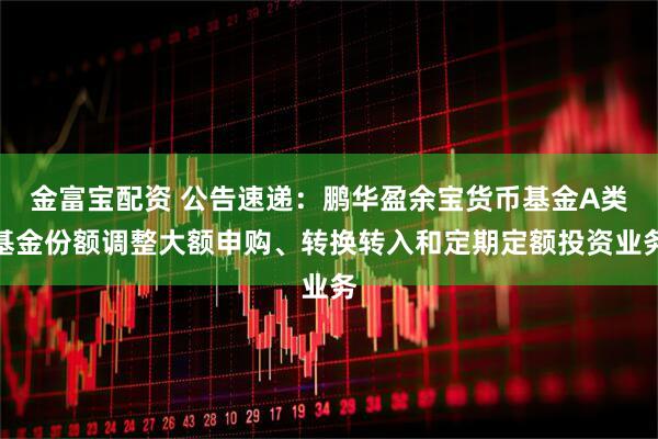 金富宝配资 公告速递：鹏华盈余宝货币基金A类基金份额调整大额申购、转换转入和定期定额投资业务