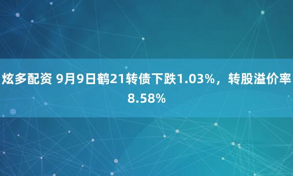 炫多配资 9月9日鹤21转债下跌1.03%，转股溢价率8.58%